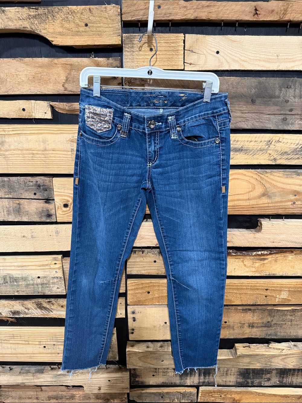 Y2K Bling Embroidered Seven7 Low‎ Rise Skinny Jeans Size 28